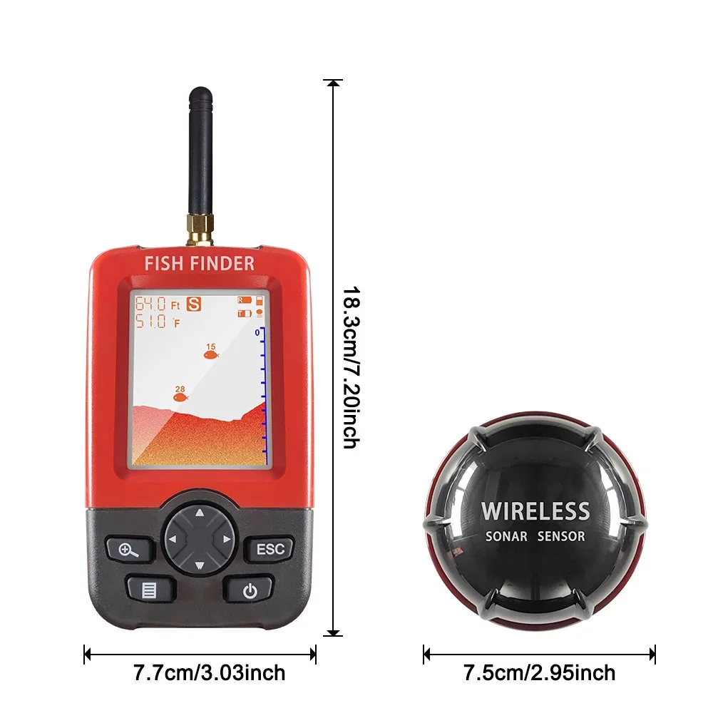 new In Stock 125khz 40m Depth HD Screen Visual Detector Smart Phone Bluetooth Wireless Sonar Wifi Fish Finder