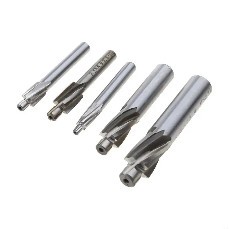 

5x 4 Flute Counterbore End Mill M3-M8 Cutter High Toughness Straight Shank Steel
