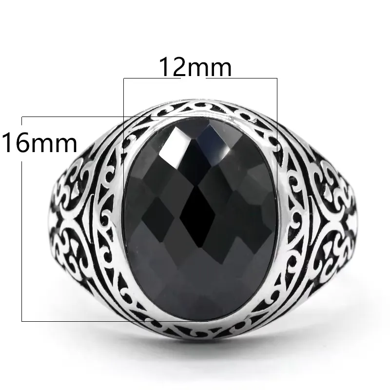 خاتم S925 مصنوع يدويًا من الفضة على شكل حرف a من الزركون الأسود للرجال Tö rkiye فاخر على طراز الشرير النقي هدية حفلات المهرجانات للرجال