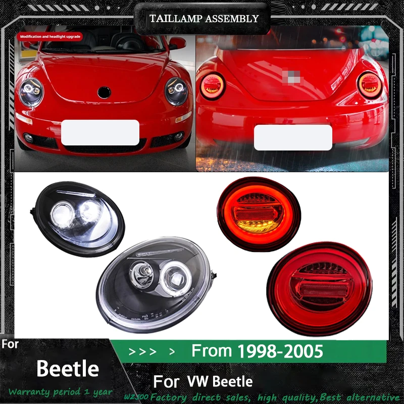 LED HeadLights+Taillight for VW Beetle 1998-05 to new style led DRL Car head lamp Assembly Signal Auto Accessories Modified Lamp