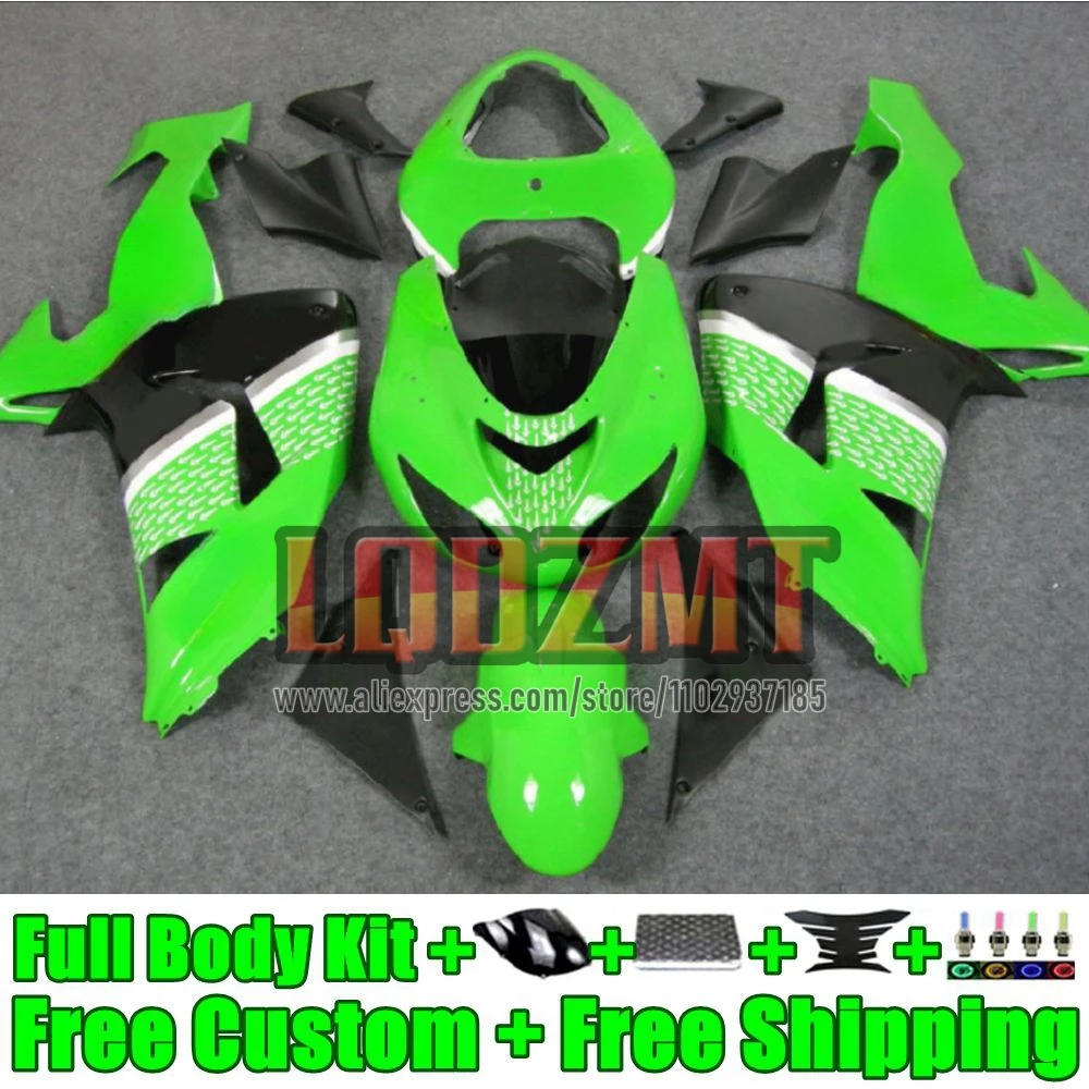 Injection Frame For KAWASAKI NINJA ZX-10R ZX 10R 1000 10 R 50No.11 1000CC ZX10R 2006 2007 ZX1000 06 07 OEM Fairing green black