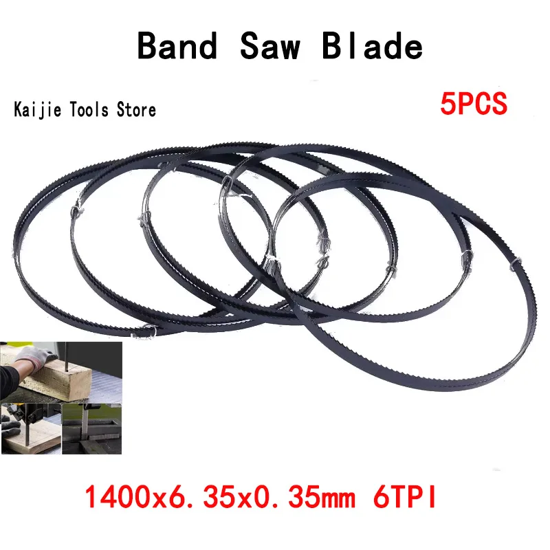 5pcs Bandsaw Blade 1400mm Band Saw Blades 1400 6.35 0.35 mm 6 TPI for Atika Westfalia CMI Einhell TC-SB 200/1 Cutting Wood