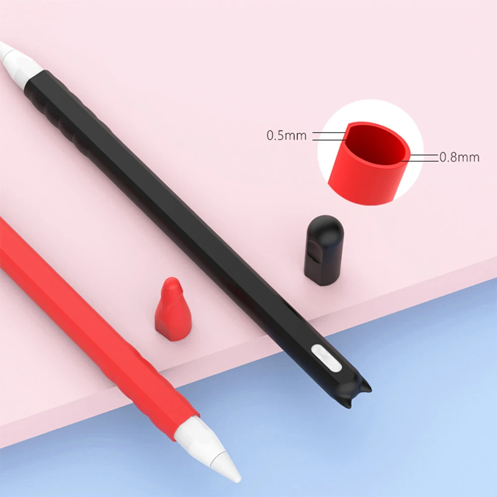 

Case with Pencil Holder Three-piece Set Protective Pouch Silicone Cap Protector