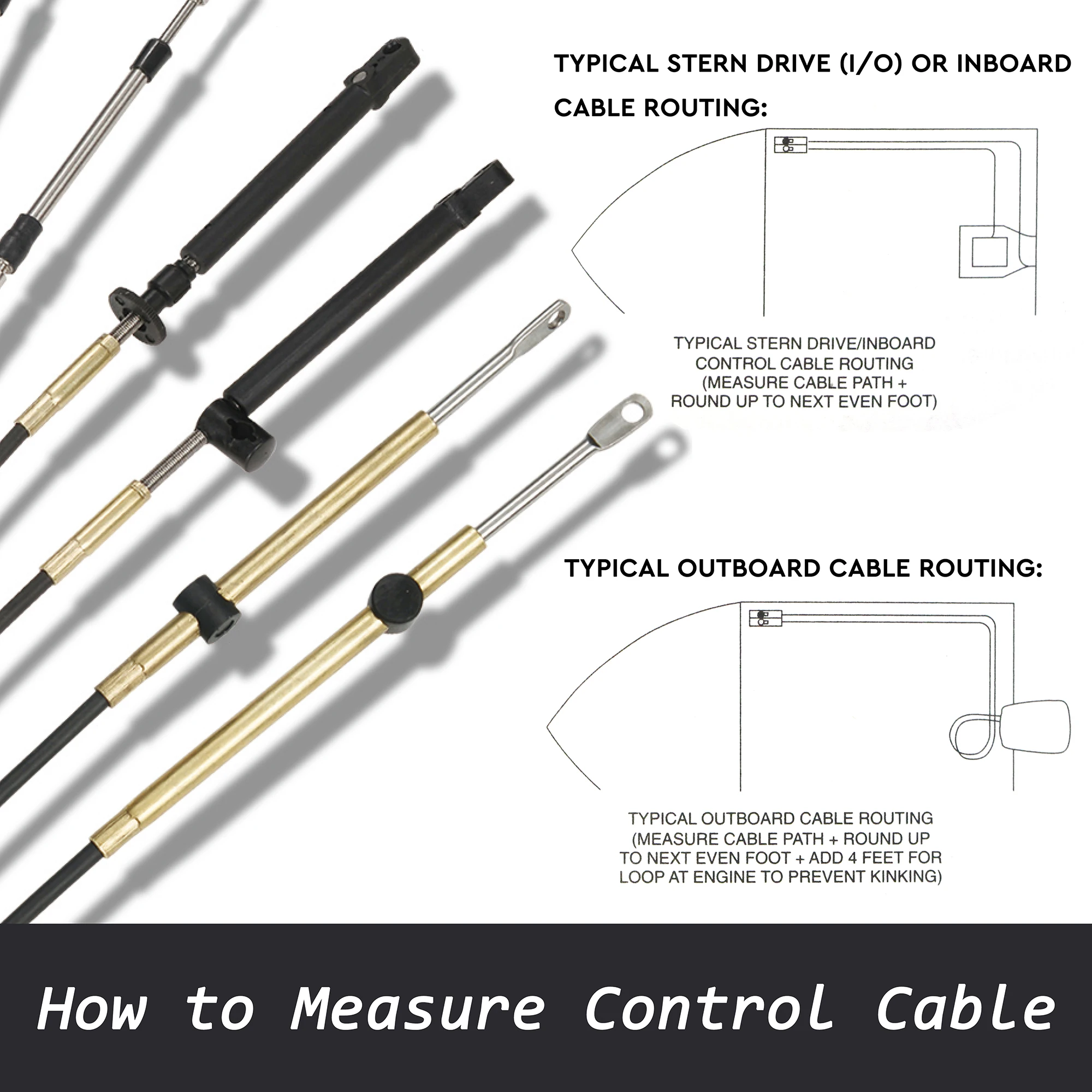 Marine Boat Outboard Engine Throttle Shift Control Cable High Efficiency & Flexibility - 33C Universal Style