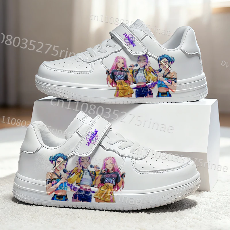 

Hot Selling Demon Hunters niña children's cartoon Board Shoes boys girls Lovely trend Pattern White series scarpe enfant gift