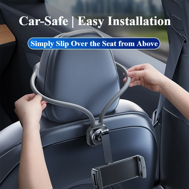 Oatsbasf Car Back Seat Tablet Holder Stand 360° Rotatable Flexible Tablet Bracket for Sports Seat Universal Vehicle Accessories image 6