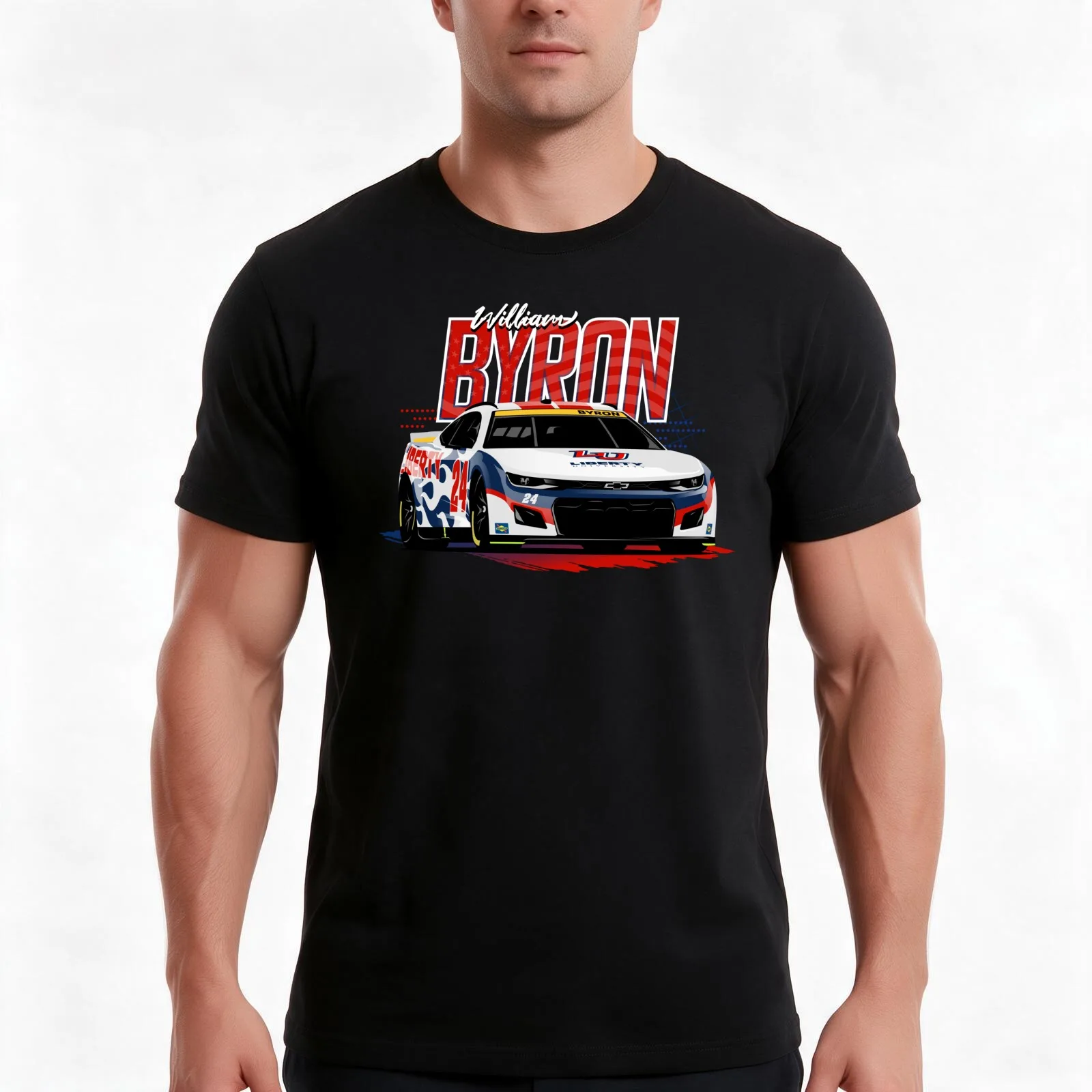 William Byron 2022 Nascar Playoffs T-Shirt, Summer Casual Cotton Tee, Oversized Streetwear Tops, Vintage Graphic Print