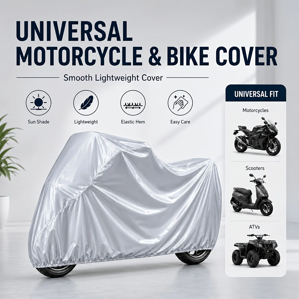 PEVA Verstärkte Wasserdichte Motorrad-Regenhülle Vollständige Abdeckung Sonnenschutz Staubdichte Schutzhülle für E-Bike, Roller, Fahrrad, ATV – Detail 5