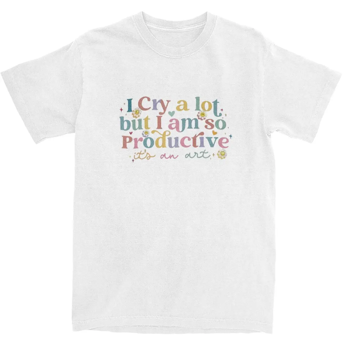 Men I Cry A Lot But I Am So Productive T-Shirts swiftie Cotton Tees Summer Short-Sleeved T Shirt O Neck Tee Shirt 4XL 5XL 6XL