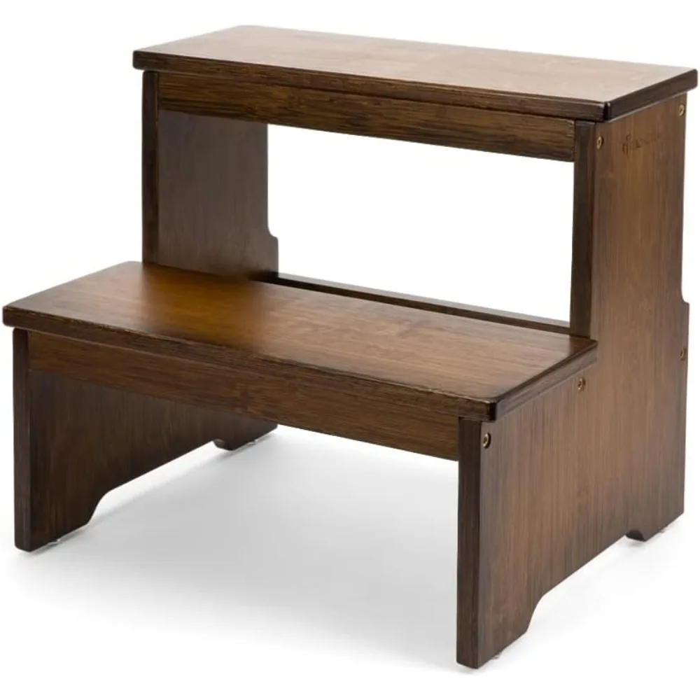 

Бамбуковый табурет-ступенька для взрослых и детей, сверхпрочный табурет с противоскользящим дном для кухни, ванной комнаты, прикроватная тумбочка