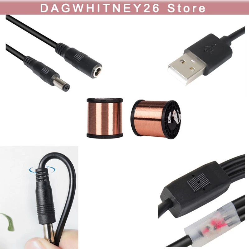 1Meter USB 2.0 male to 2 way DC Female Splitter Power supply adapter Connector Cable 22awg 3A plug for led Strip u