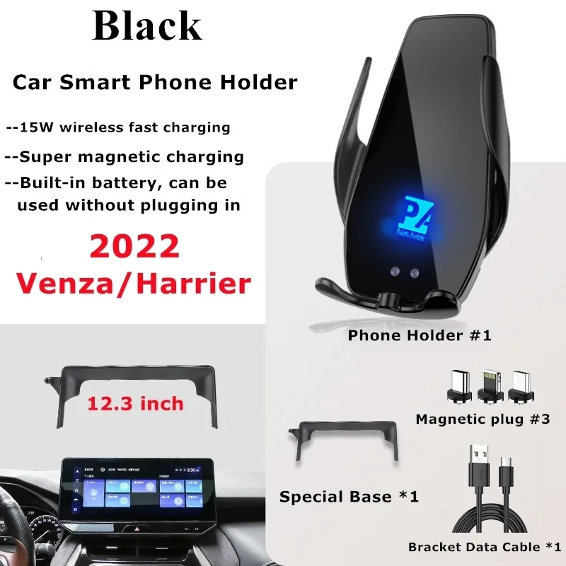 2022 per Toyota Venza Harrier supporto per telefono con schermo per auto caricabatterie Wireless navigazione supporto per telefoni GPS