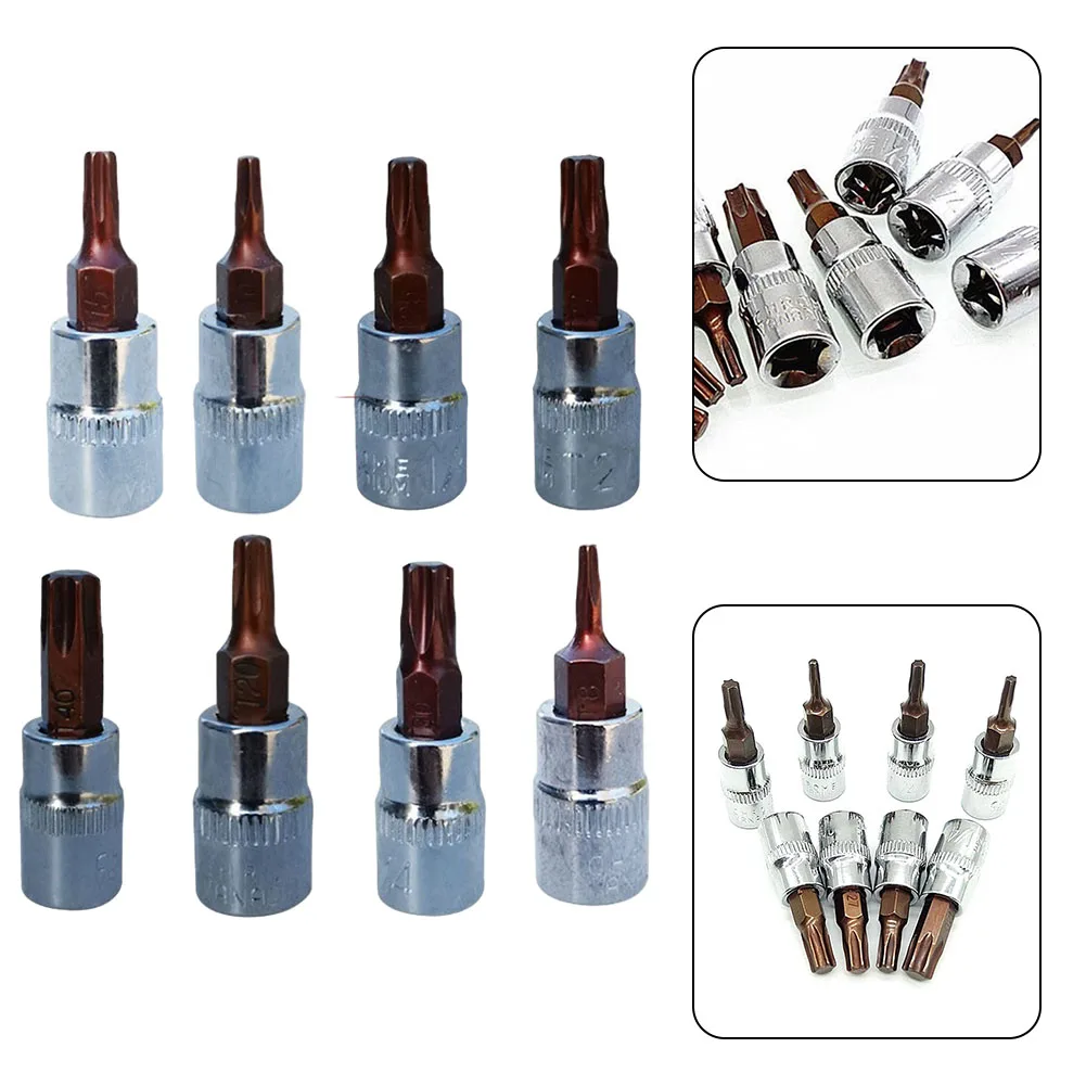 Hex Torx Screwdriver Bit Set, T8T40 Size, 38mm Length, 2Pc Set, Designed for Use, Provides Strong Torque and Precise Control