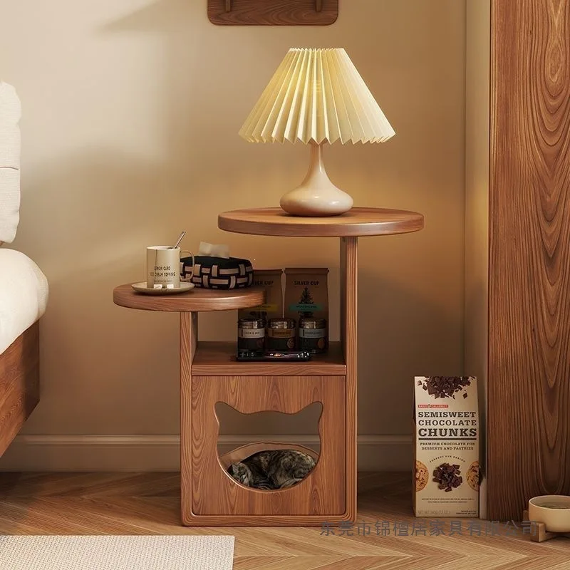 AOLIVIYA Tea Coffee Table Nightstand Storage Rack Sofa Corner Side End Stand Pine Cat Nest Locker Pet Nordic Home