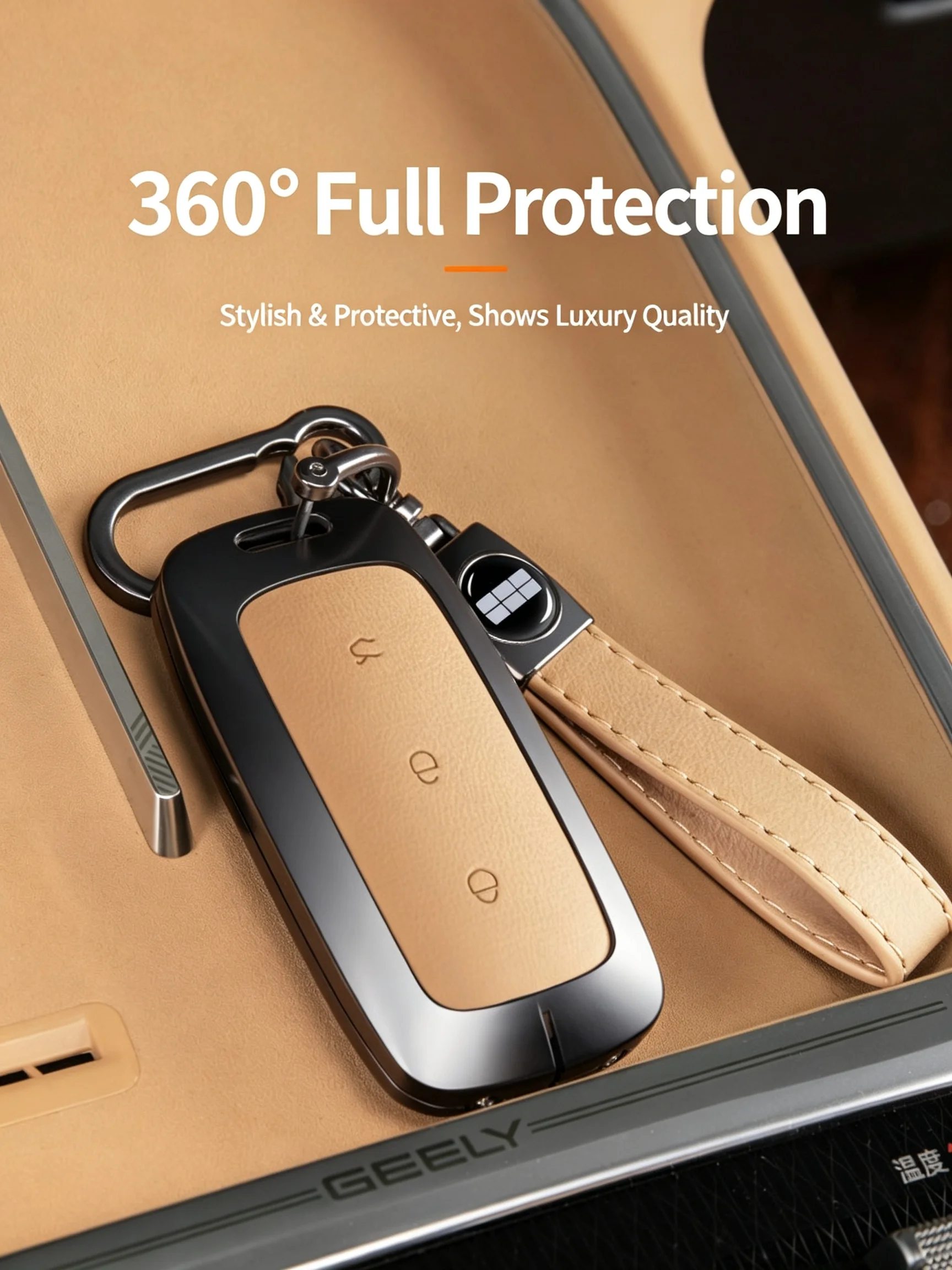 For Geely Starray EM-i EX5 EM-i Car Key Case Cover Alloy All Inclusive Protective Key Bag Original Car Color Interior Supplies