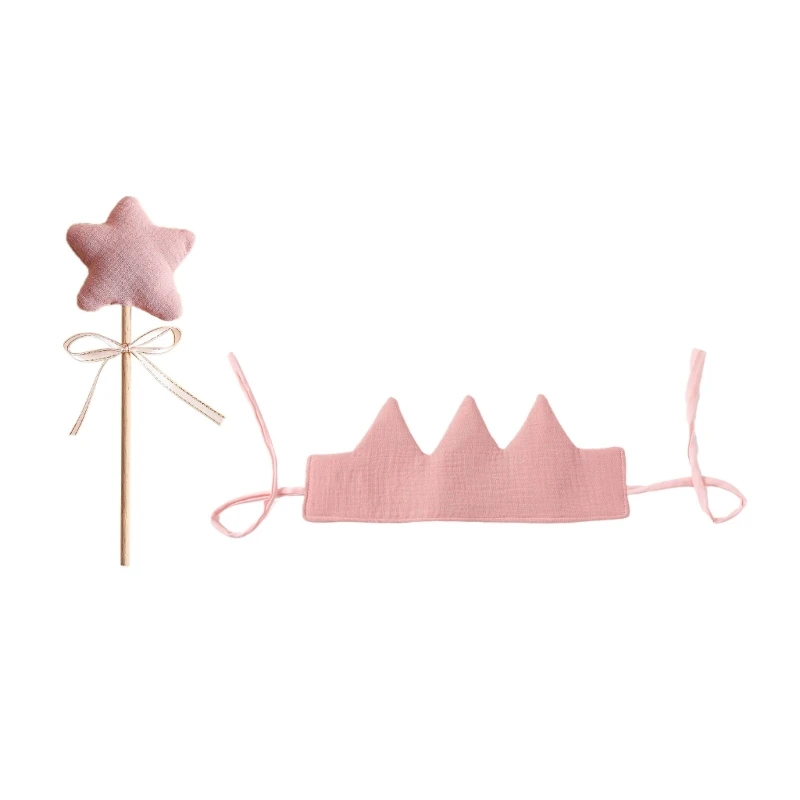 Girl Shaped Hairband Fairy Star Wand Set Photo Props for Baby Showers Birthday Parties and Stage Performances