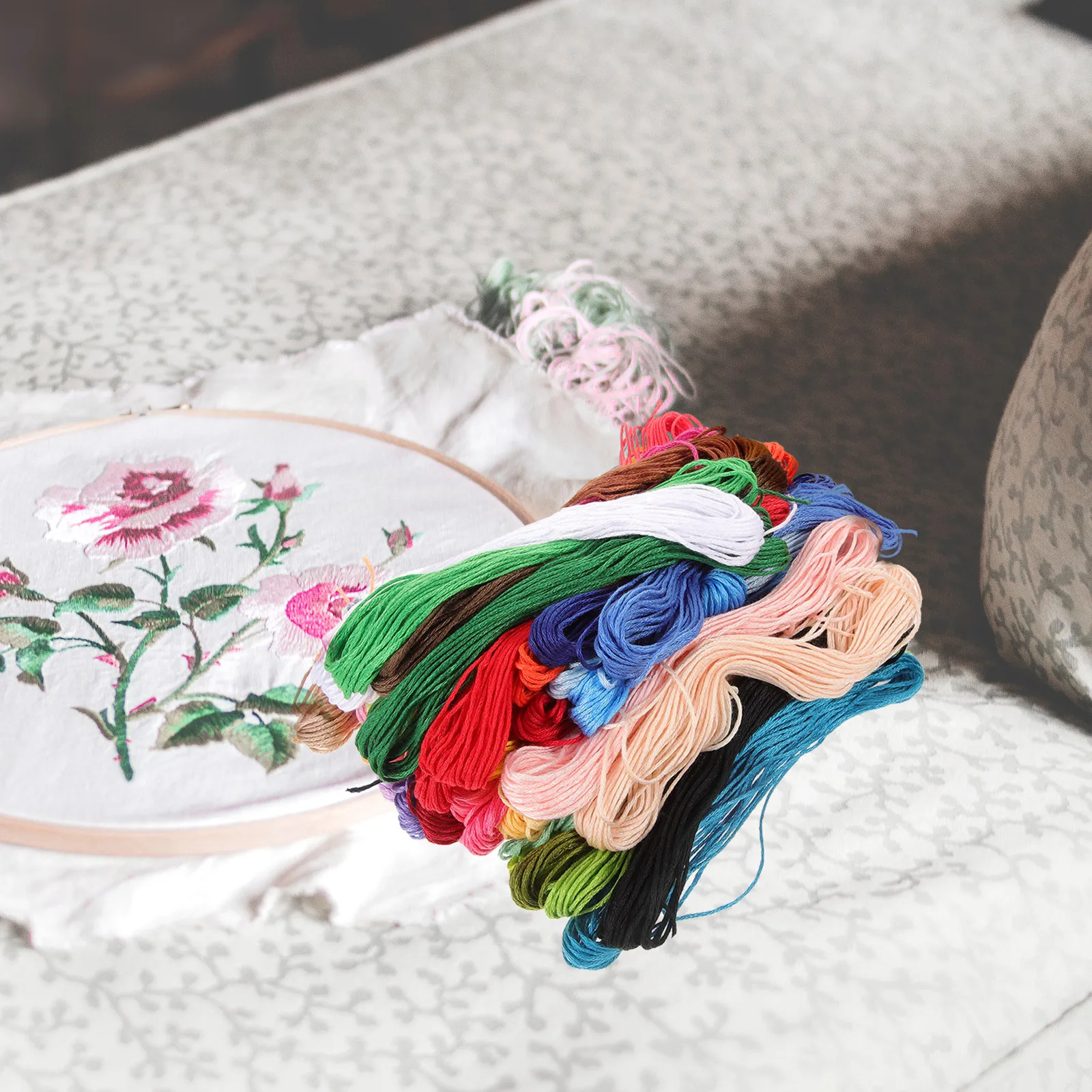 

50 Colors Cross Stitch Thread Set Embroidery Tools Crochet Kits Sewing Supplies Bracelet String DIY Decorative Threads