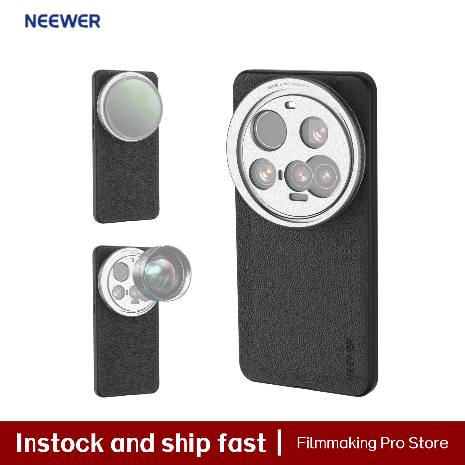 

Защитный чехол NEEWER для телефона Xiaomi 15 Ultra с креплениями для объектива 17 мм и адаптером фильтра 67 мм для беспроводной зарядки