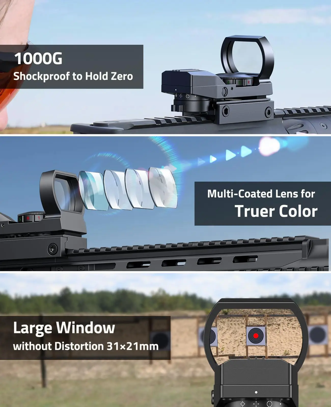 

Rifle Scope Optics Riflescope FoxSpook Motion Awake Multi Reticle Green Red Dot Sight Reflex Sight for Picatinny