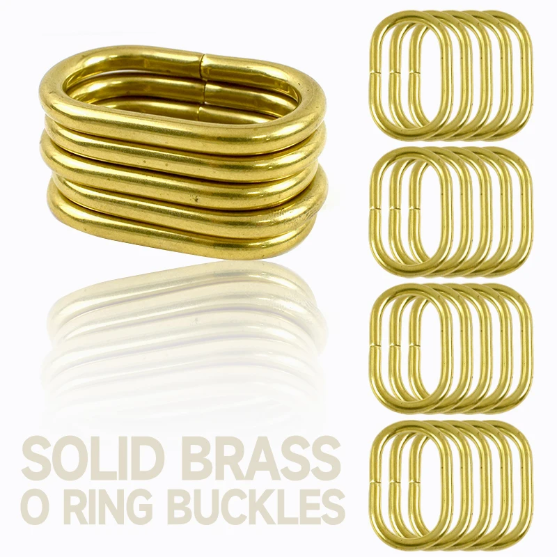 

5/10Pcs 16-24mm Solid Brass O Ring Buckles for Bags Strap Keychain Clasp Dog Leash Pet Collar Loops DIY Hardware Accessories