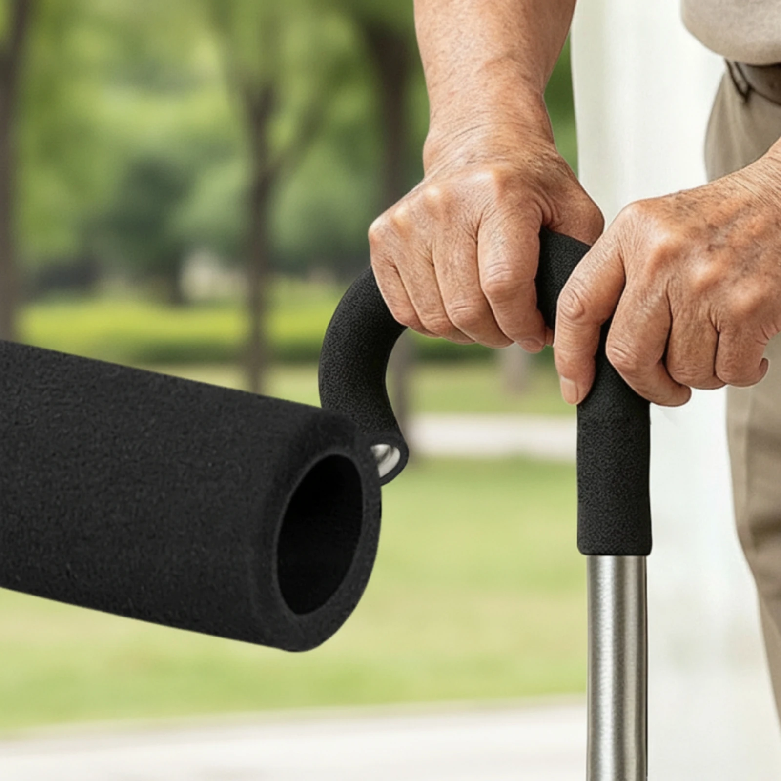 Cane Handle Cover Non-Slip Walking Stick Grip Cane Cover with NBR Foam Cushioned Shock-Absorbing for Elderly
