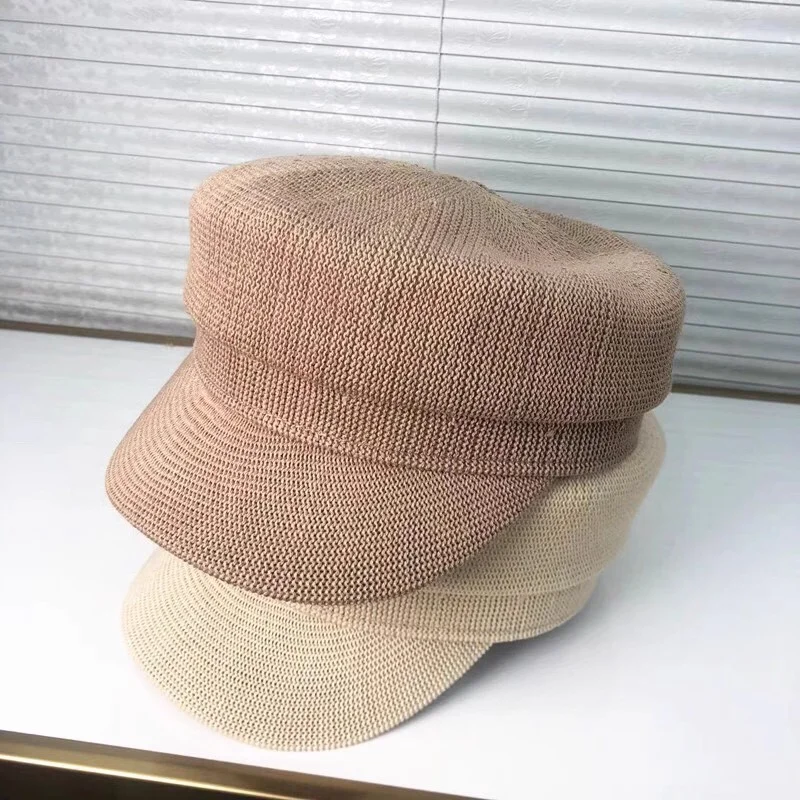 Beret Hat Linen Protective Retro Summer Design for Women Classic Korean Japanese British Daily Style