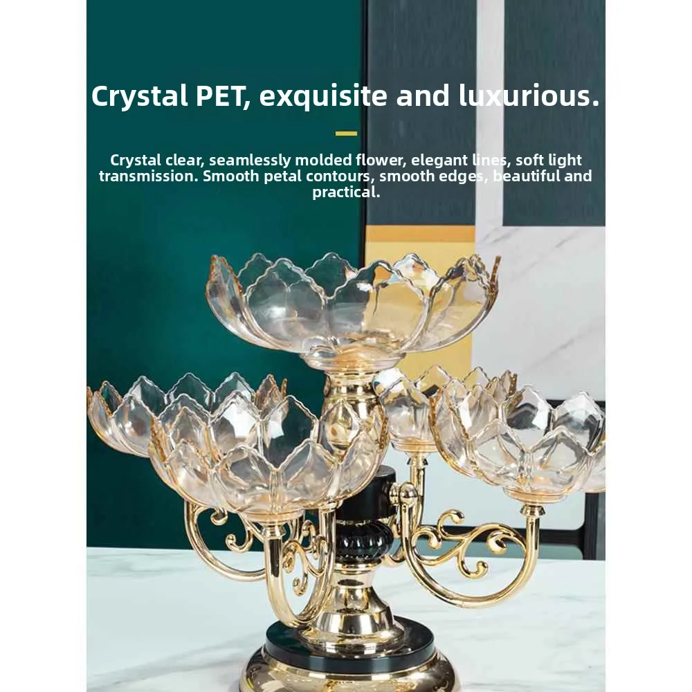 

Новая многоярусная хрустальная фруктовница 2025 года: роскошный поднос для конфет и сухофруктов в европейском стиле для гостиной и кофейного столика