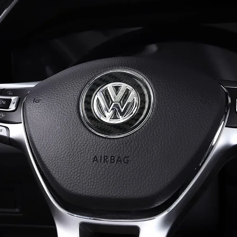New Carbon Fiber Car Steering Wheel Sticker Decorative Stickers For VW Volkswagen Golf 6 7 Polo CC Tiguan Passat Accessories view 5