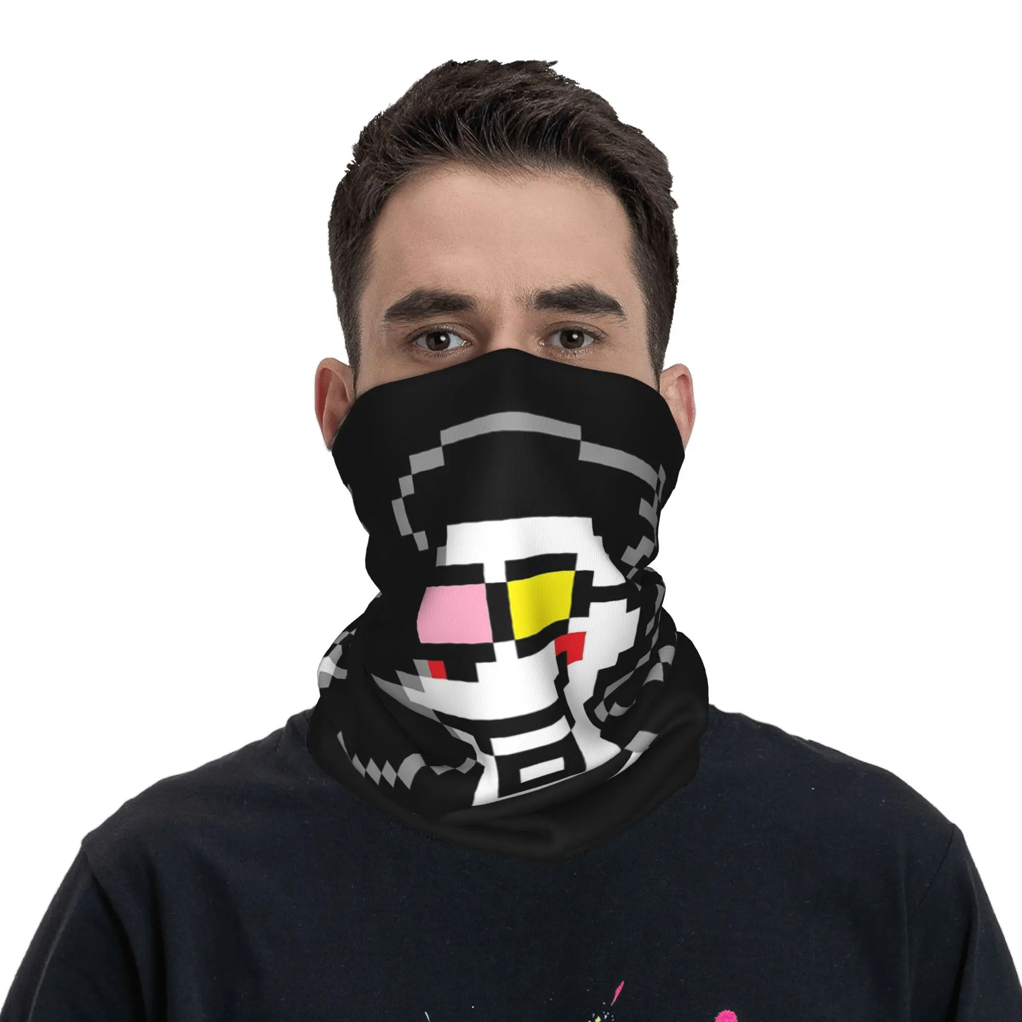 Deltarune الفصل 2 Spamto باندانا غطاء الرقبة المطبوعة التفاف وشاح دافئ عقال ركوب للجنسين الكبار يندبروف