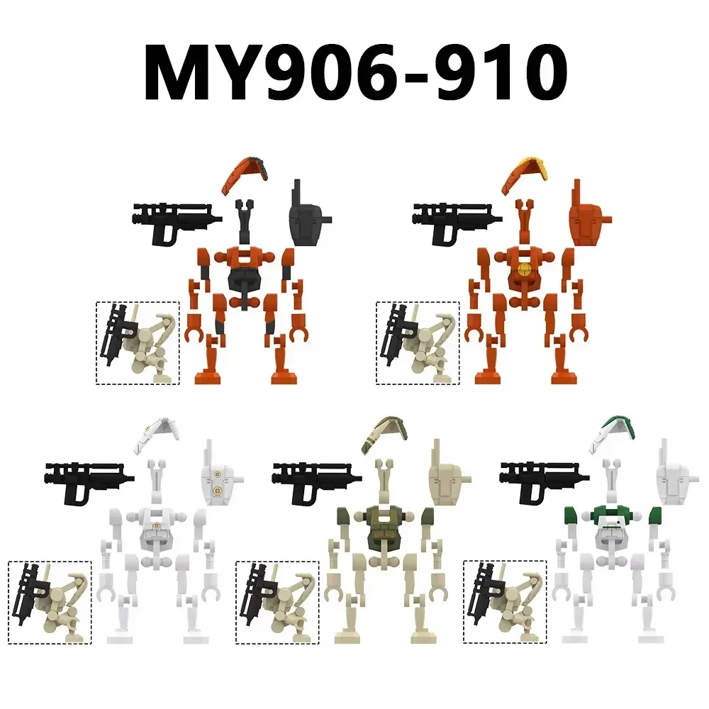NEW MY906-MY910 Building Blocks Mini figure Battle Droid Warrior Assembly Model Command Droid Model Bricks Set Gifts Toys