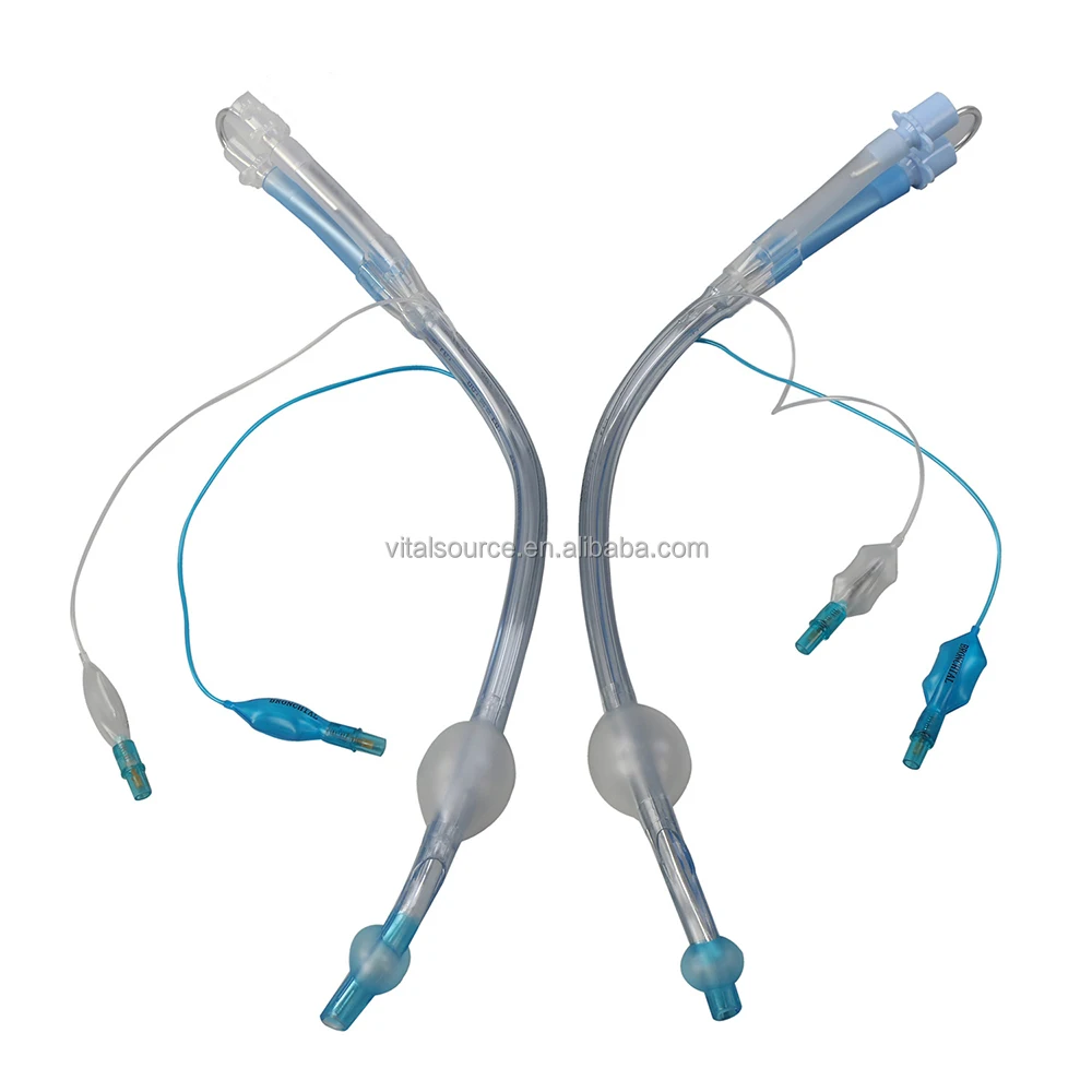 Disposable Medical Endobronchial Tubes Silicone Disposable Dlt Double Lumen Endobronchial Tube-with Suction Tube Right Left Side