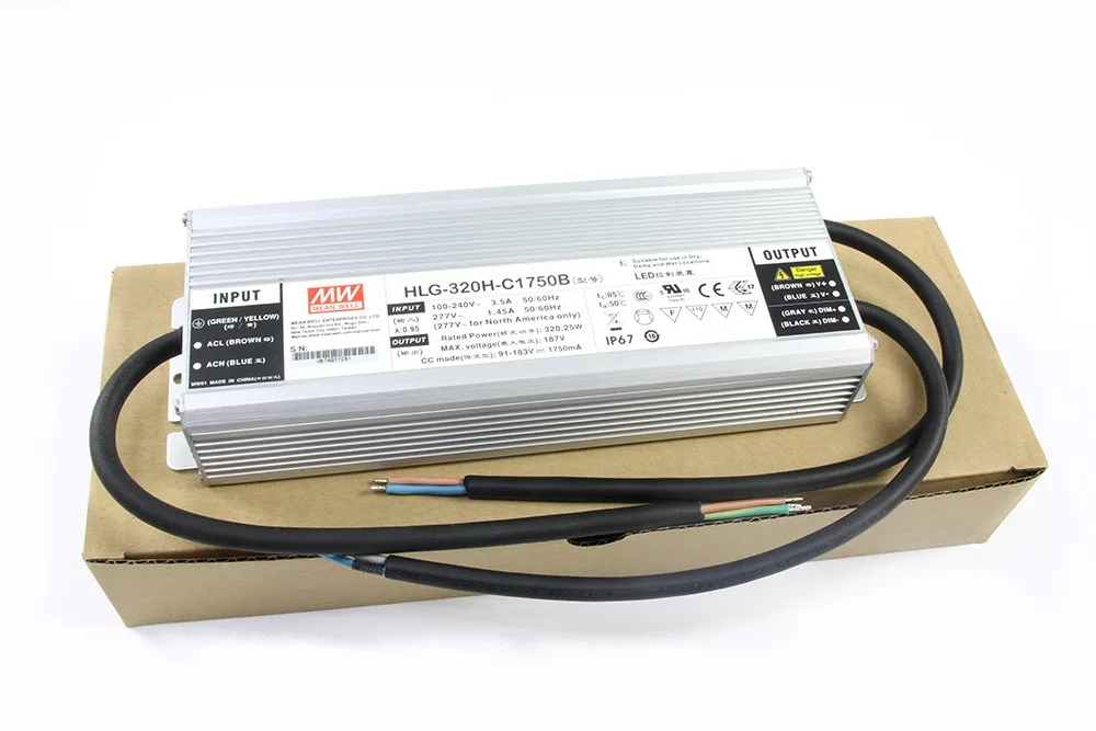 Controlador LED con función PFC integrada, serie MW, 24V- 54V