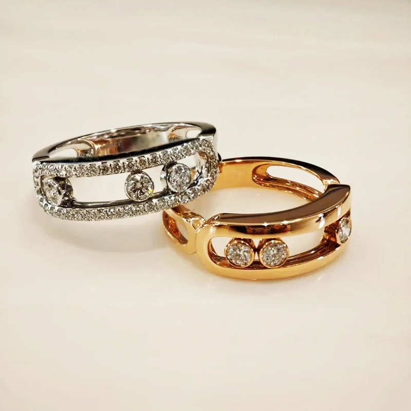 

Лидер продаж, женские роскошные ювелирные изделия, серебро S925, классическое скользящее кольцо MOVE, простой индивидуальный подарок на свадьбу, вечеринку, День святого Валентина