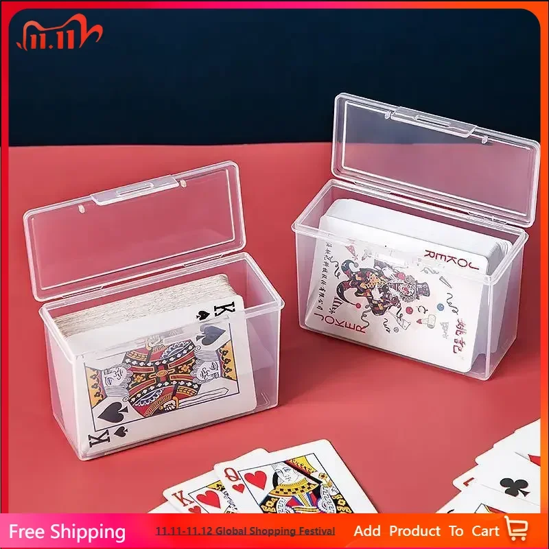 

Transparent Plastic Playing Card Storage Holder Clear Organizer Case for Poker Cards