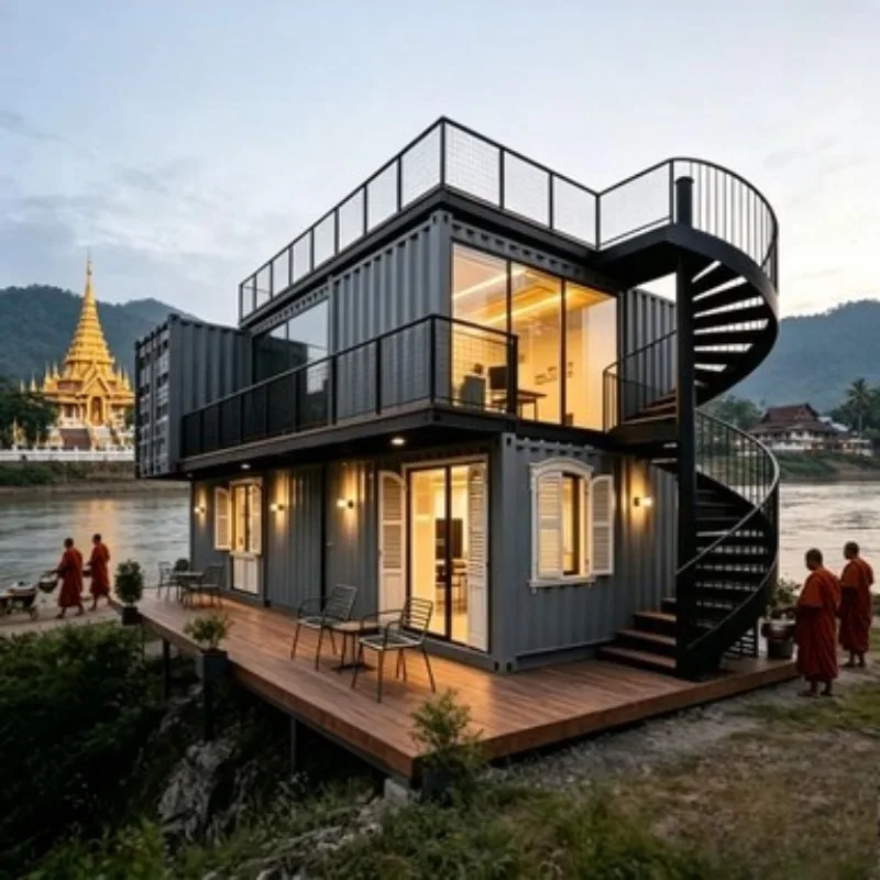 Folding Container House 40ft Prefab Modular Portable Tiny Home Mobile Villa Office Steel Structure Quick Build