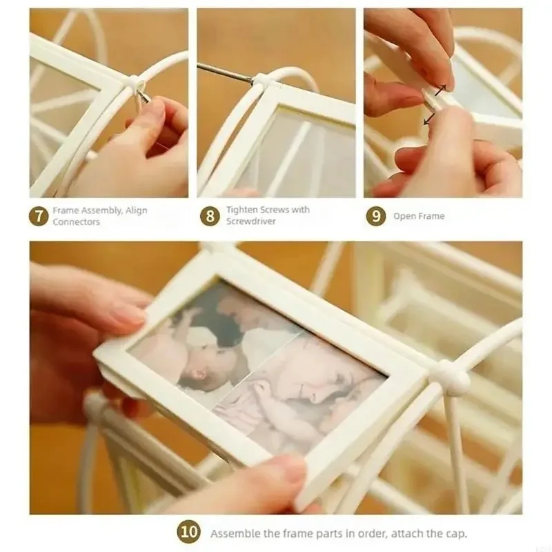 Rotating Ferris Wheel Picture Frame Decorative Photo Frame Carousels Car Photo Frame Photo Display Stand Home Decors