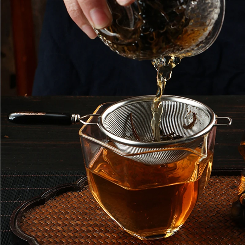 Long Handle Reusable Tea Infuser Stainless Steel Loose Tea Leaf Spice Strainer Coffee Mesh Sieve Filter Vintage Chinese Teaware