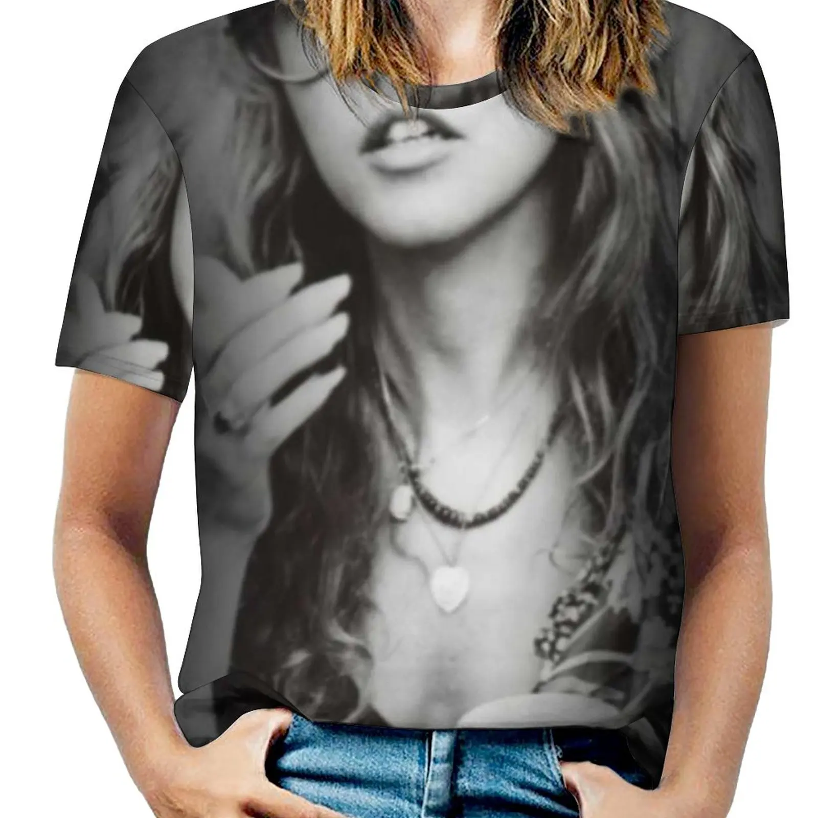 Stevie Nicks Stevie Nicks Vintage Smoke Woman'S T-Shirt Spring And Summer Printed T Shirts Crew Neck Pullover Top Mac Stevie