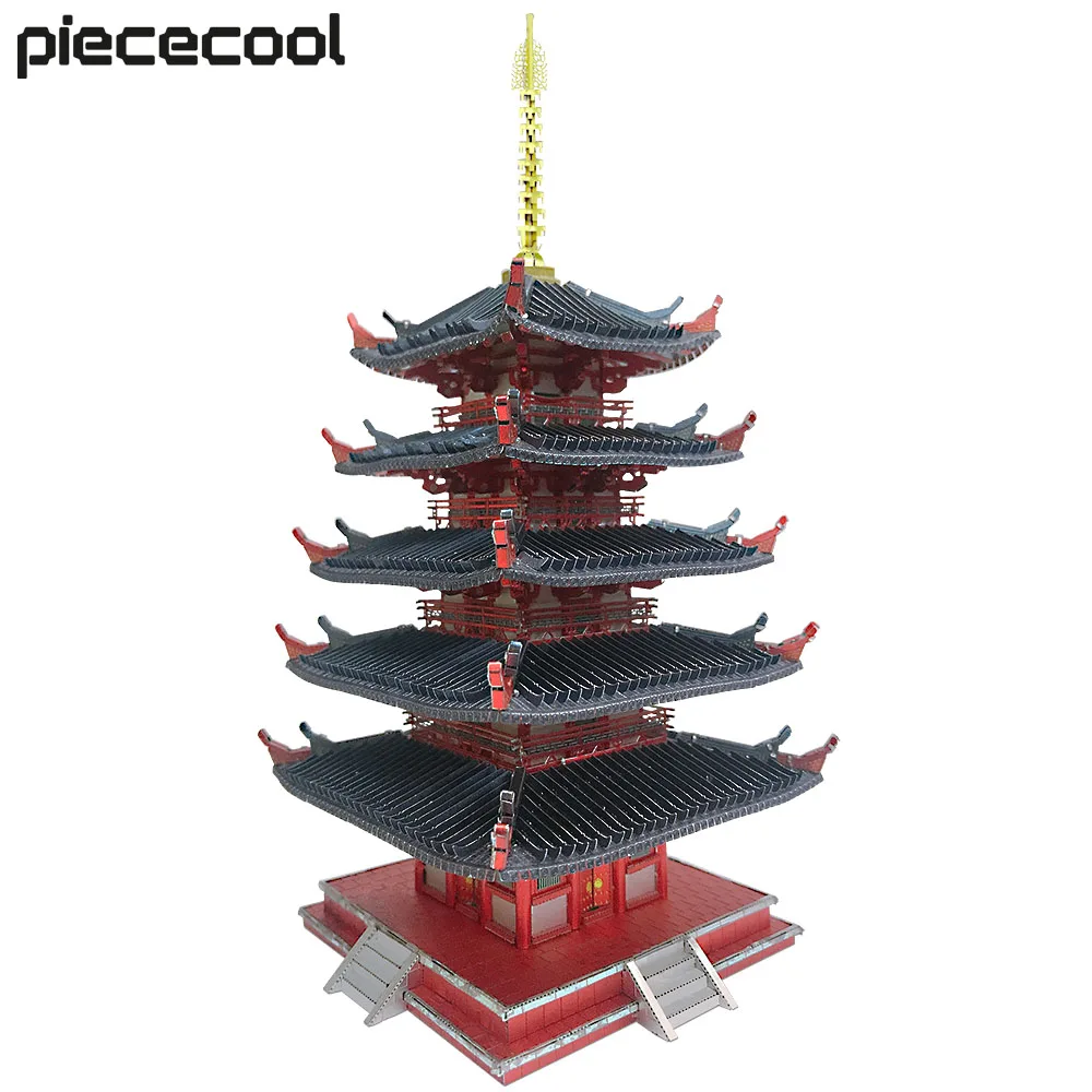 

Piececool Model Building Kits Five-storied Pagoda DIY 3d Puzzles Metal Assembly Constructor Toy Jigsaw Gifts for Teens