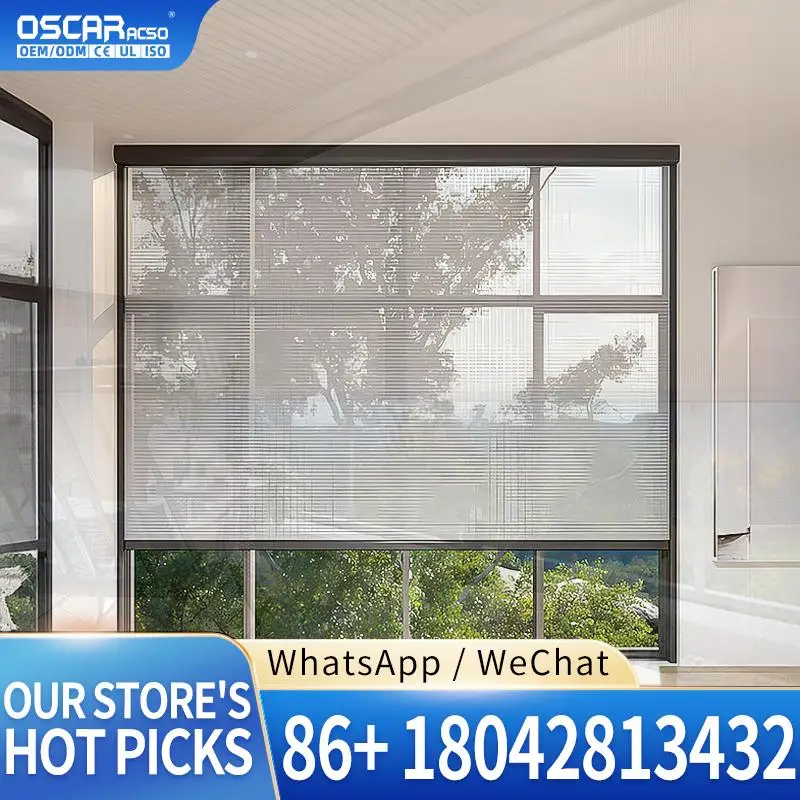 High Quality 38mm Smart Motorized Dual Layer Day Night Transparent Roller Blind Double Roller Blinds for US Home Office Bedroom