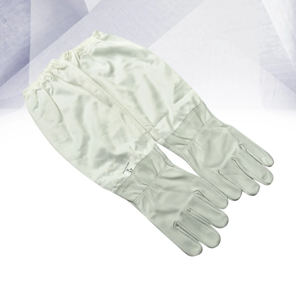 

1Pair Beekeeper Gloves Ultra Long Protective Sleeves Odor Free for Apiculture Beekeeping Gloves Anti Bee Xxl Gray White