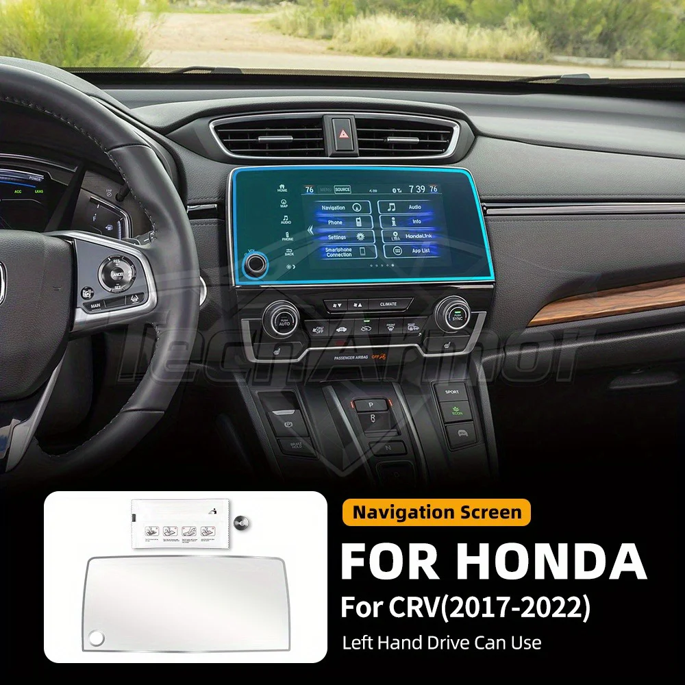 سيارة الزجاج المقسى طبقة رقيقة واقية لهوندا CR-V CRV 2017-22 السيارات لتحديد المواقع والملاحة شاشة عرض حامي الملحقات الداخلية
