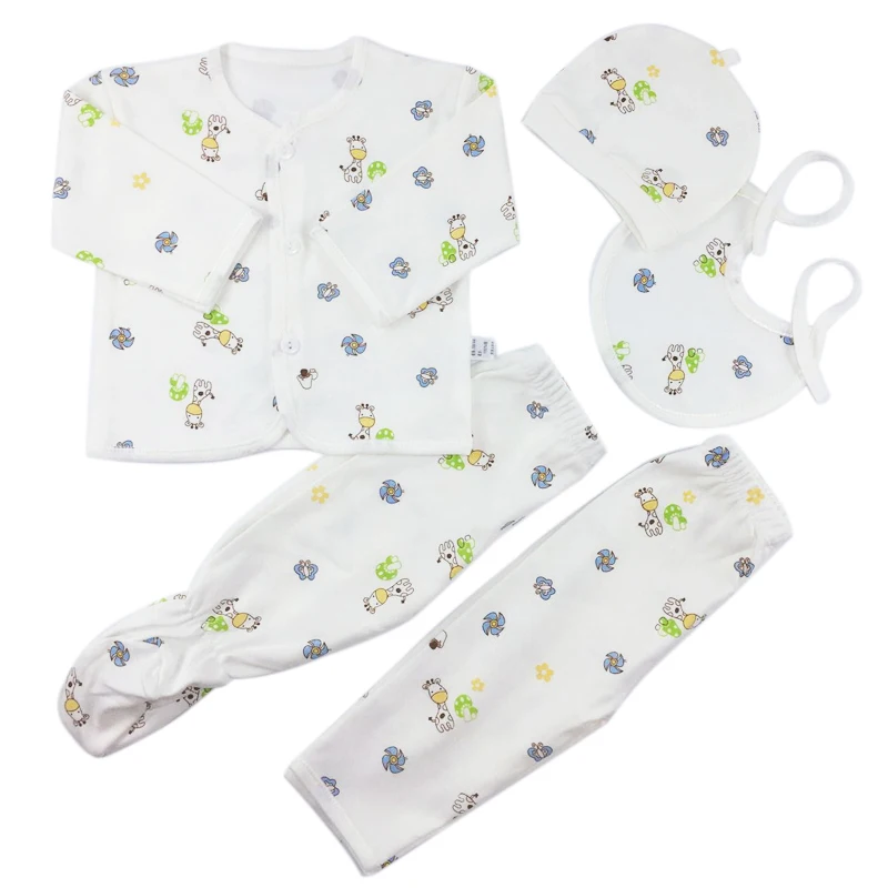5 pcs/set Baby Set Newborn Cotton Newborn Infant Cartoon Suit Baby Clothing
