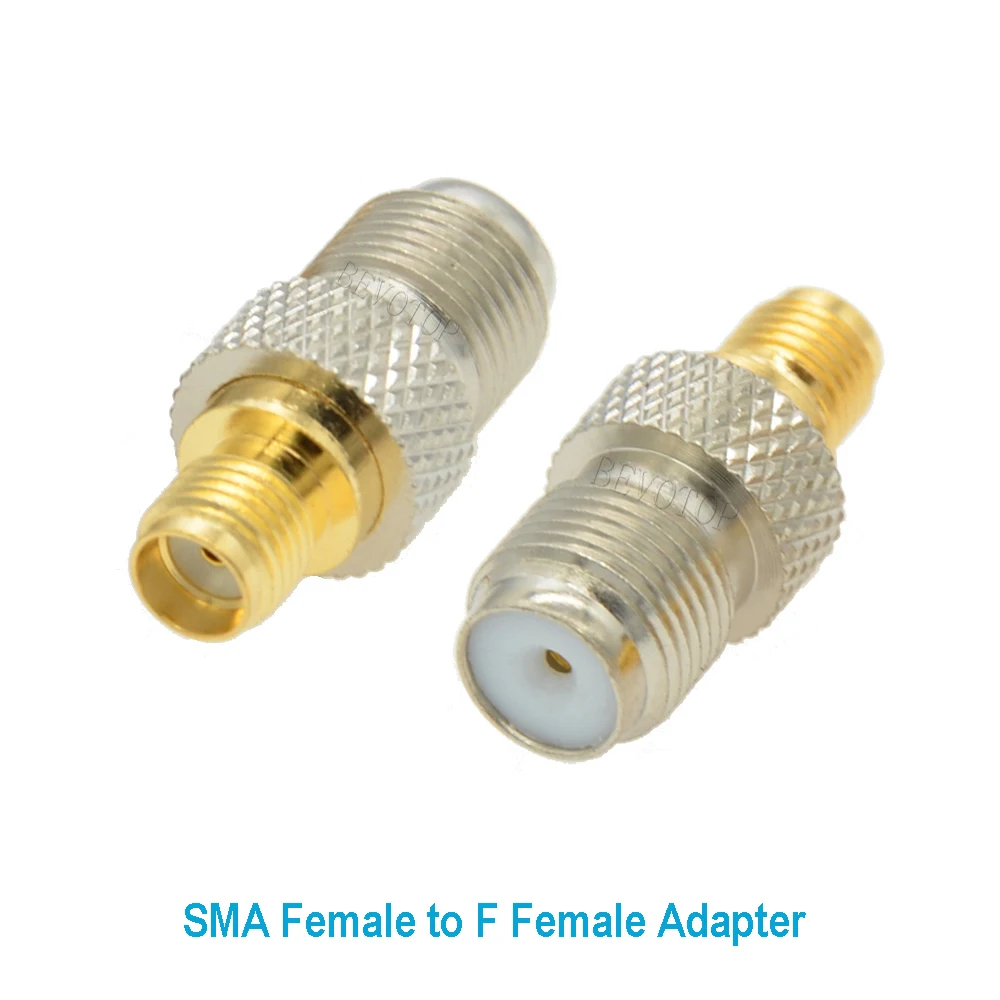 100Pcs/lot SMA Female To F TV Female Straight Connector RPSMA To F Quick Plug Adapter Coax Connector Gold Plated High Quality