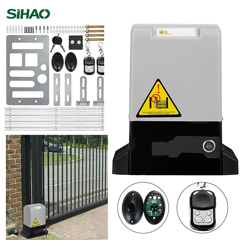 SIHAO Apriporta Automatico Apri Cancello Scorrevole Operatore Elettrico 1300 Lbs Kit Motore Elettrico Automatico Silenzioso Cancello Scorrevole