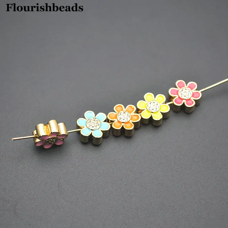 10pc Colorful Enamel Metal Sun Flower Star Spacer Jewelry Loose Beads DIY Bracelet Necklace Making Supplies