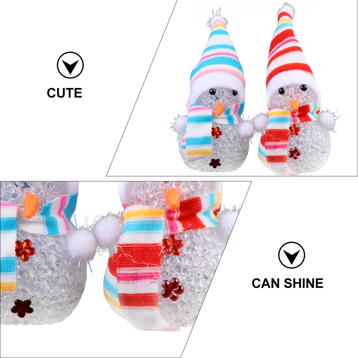 2 قطعة عيد الميلاد ثلج ضوء LED كريستال اللون تغيير ضوء الليل ديكور المنزل مكتب سيارة LED كريستال ثلج مصباح