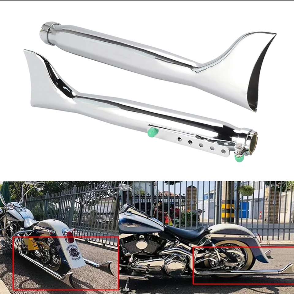 Universal Left Right Side Motorcycle Exhaust Pipe Fish Tail For