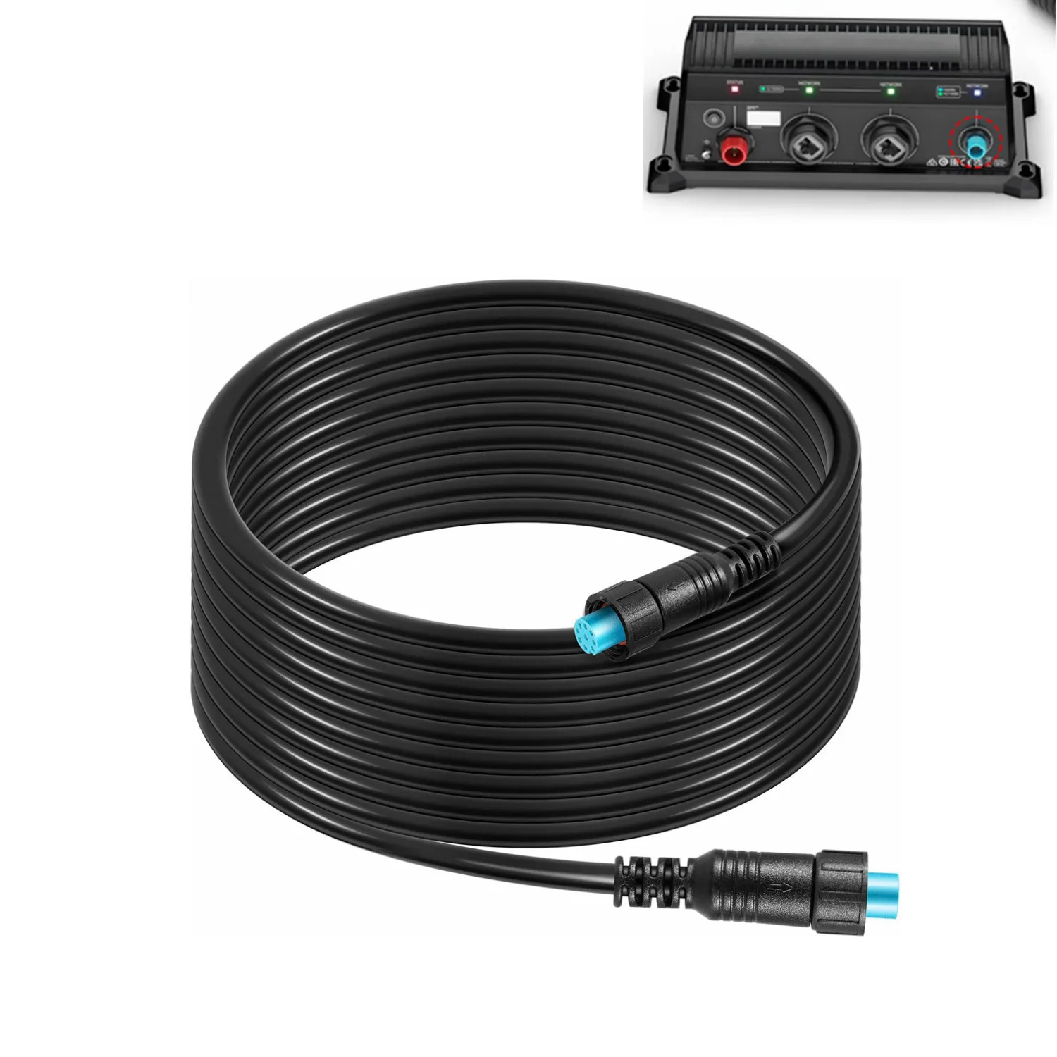 010-12528-01 Cable de red marino de 6 m / 20 pies con conector pequeño para GLS 10 GC 200 Marine, GXM 53/5, Cable de red Garmin lueNet