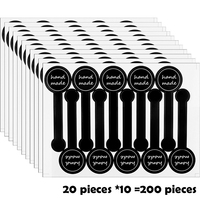 200 Hand-Made stickers, black pudding stickers, baked puffles, hand-made sealing decorations